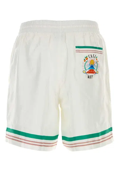 Casablanca Shorts In Seta Bianca In White