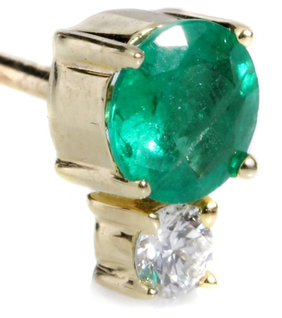 Shop Jemma Wynne 18kt Yellow Gold Emerald And Diamond Earrings