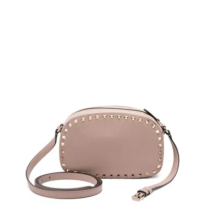 Valentino Powder Pink Leather Crossbody Bag In Pink