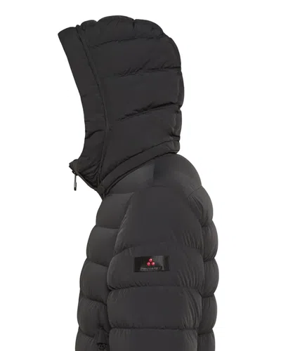 Peuterey Quilted Black Puffer Jacket With Hooded Design In Black