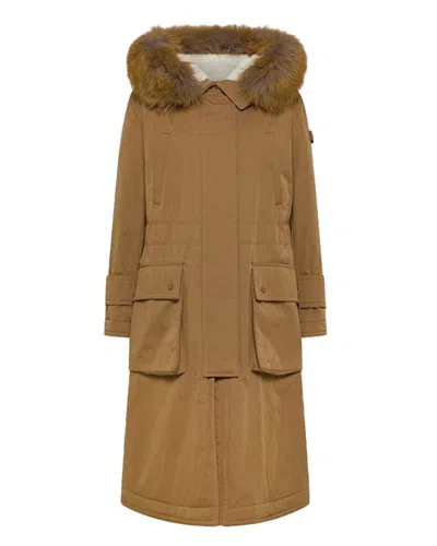 Peuterey Parka Kilty Cnl Fur Gianduia In Brown