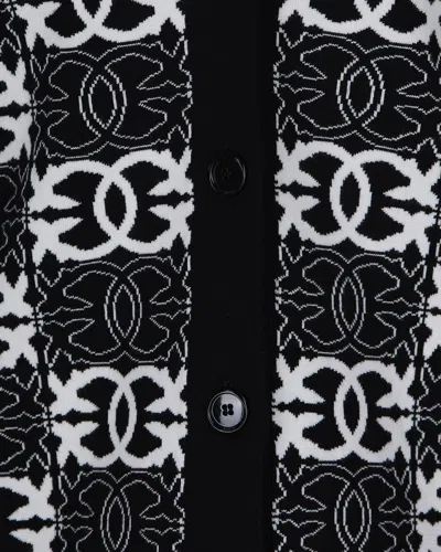 Pinko V-neck Long Sleeve Knit Cardigan Design In Black