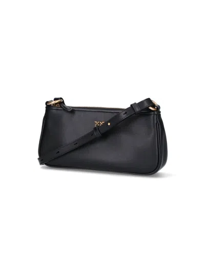 Pinko Leather Mini Baguette Bag In Black