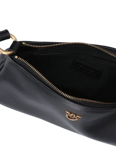 Pinko Leather Mini Baguette Bag In Black
