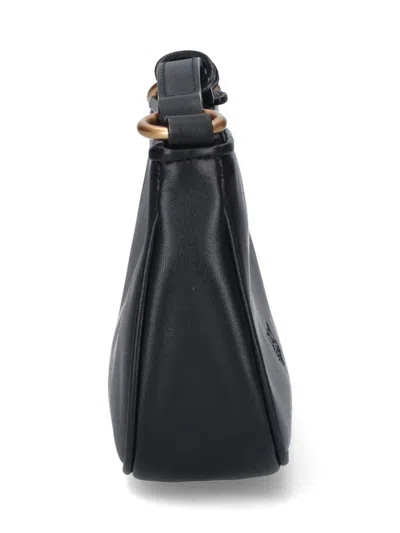 Pinko Leather Mini Baguette Bag In Black