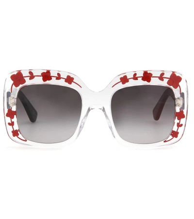 Gucci Oversized Square-frame Acetate Sunglasses In Crystal Acetate