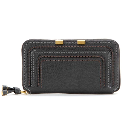 Chloé Long Mercie Wallet In Black Leather In Llack