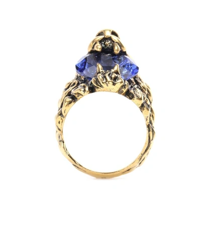 Shop Gucci Embellished Ring In Gold