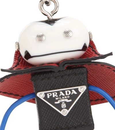 Shop Prada Vlad Robot Trick Saffiano Leather Charm In Eero
