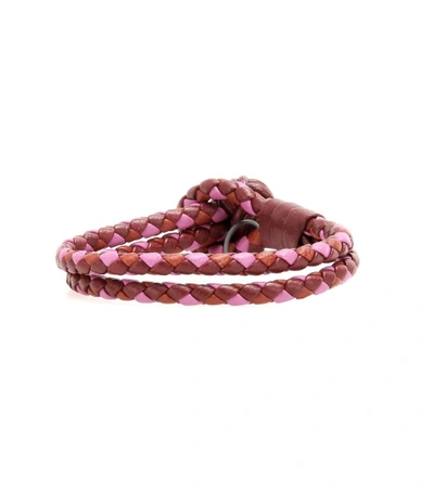 Shop Bottega Veneta Knot Intrecciato Leather Bracelet