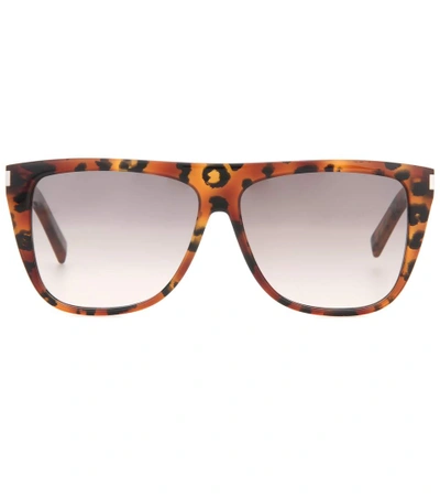 Saint Laurent Cat-eye Acetate Mirrored Sunglasses In Brown