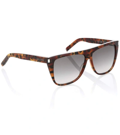 Shop Saint Laurent Square Frame Sunglasses In Brown