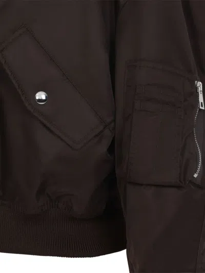 Givenchy Cropped Flap Pocket Jackets With High Collar In Brown