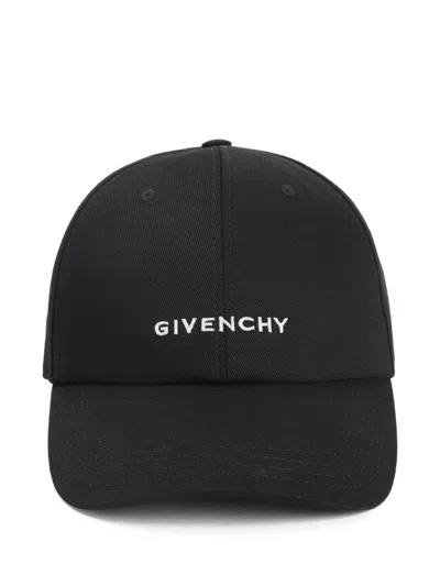 Givenchy Round Visor Cap With Embroidered Logo In Black