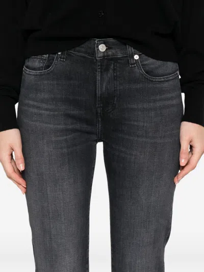 Seven Fitted Black Jeans In Black