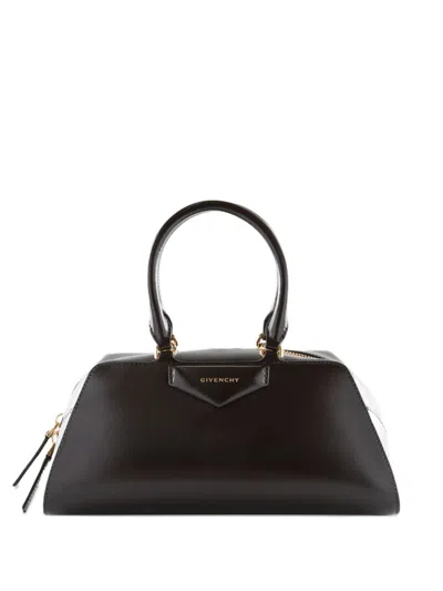 Givenchy Antigona East West Black Mini Handbag With Adjustable And Removable Shoulder Strap And Logo Letterin