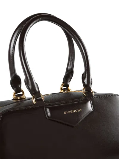 Givenchy Antigona East West Black Mini Handbag With Adjustable And Removable Shoulder Strap And Logo Letterin