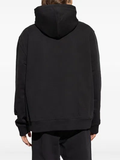 Givenchy Logo Stamp Zip-up Hooded Sweatshirt In Black