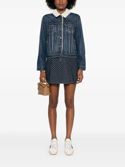 Levi's Shearling-collar Denim Jacket In Black