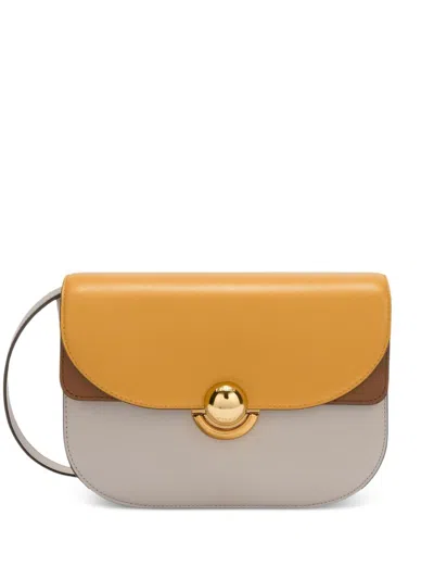 Furla Half-moon Shoulder Bag With Gold-tone Clasp In Yellow