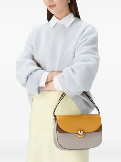 Furla Half-moon Shoulder Bag With Gold-tone Clasp In Yellow