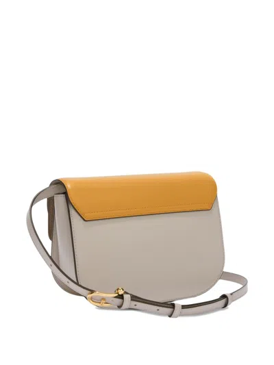 Furla Half-moon Shoulder Bag With Gold-tone Clasp In Yellow