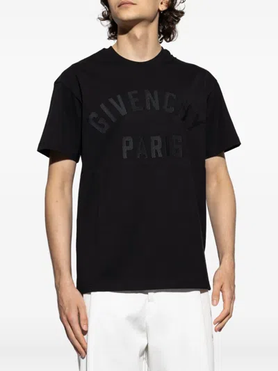 Givenchy Black T-shirt With Maxi Logo On The Front In Cotton Man