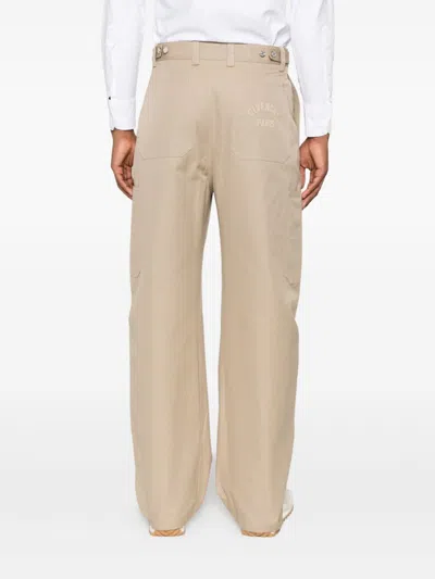 Givenchy High-waisted Wide-leg Trousers With Side Pockets In Nude