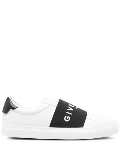 Givenchy Urban Street Leather Sneakers With Elastic Band In White