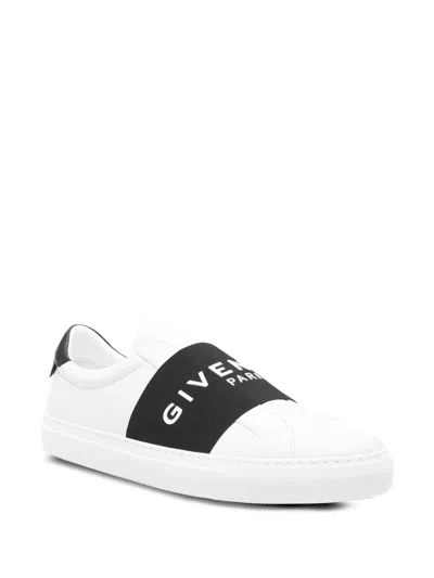 Givenchy Urban Street Leather Sneakers With Elastic Band In White