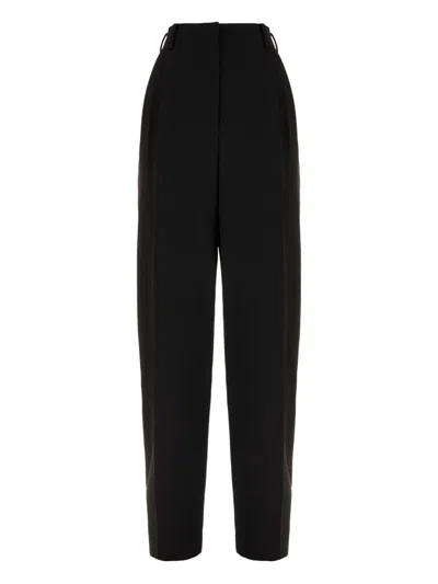 Givenchy Wool Trousers With Pleated Design And Button Detail In Black