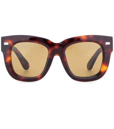 Acne Studios Library Metal Turtle Sunglasses In Brown