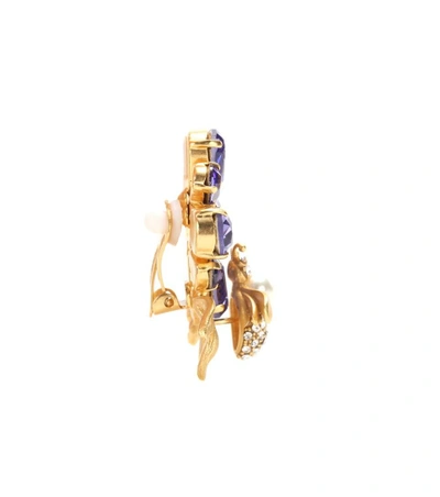 Shop Dolce & Gabbana Crystal Embellished Clip-on Earrings