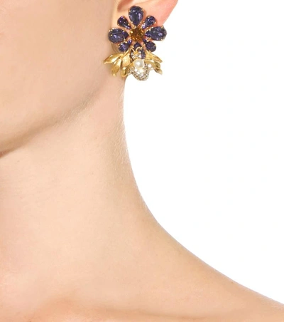 Shop Dolce & Gabbana Crystal Embellished Clip-on Earrings