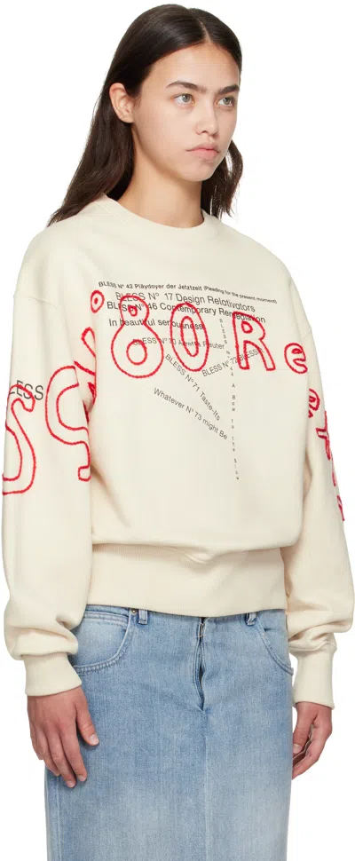 Bless Beige Reflexic Multicollection Sweatshirt In White