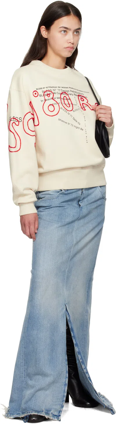 Bless Beige Reflexic Multicollection Sweatshirt In White