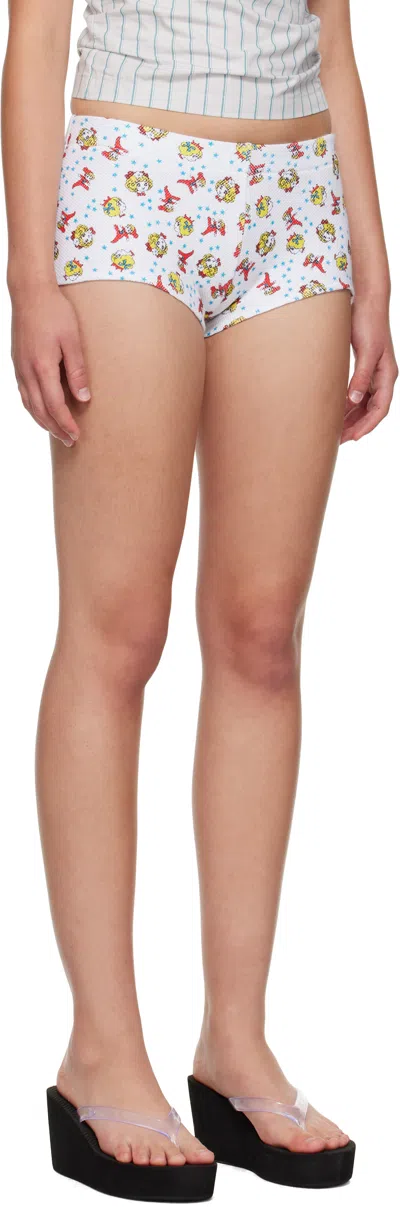 Ashley Williams White Serena Shorts In Multi