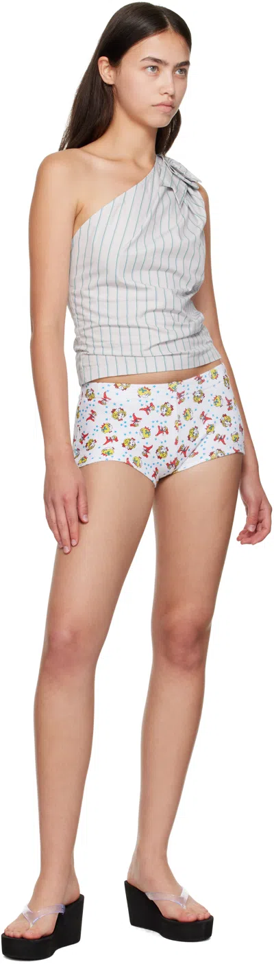 Ashley Williams White Serena Shorts In Multi