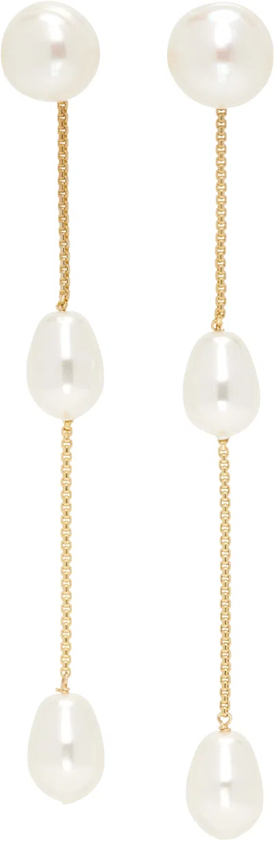 Sophie Buhai Gold Small Pearl Drop Earrings In Multi