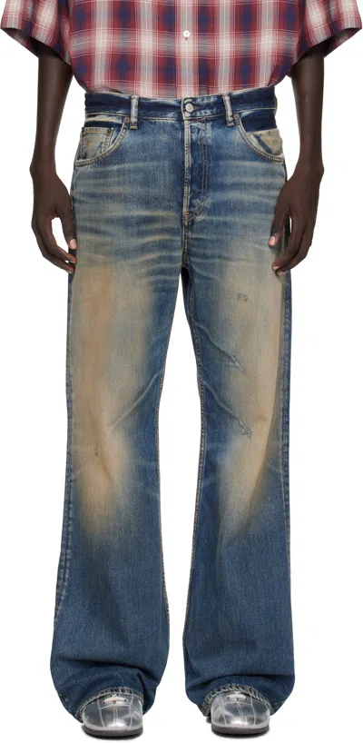 Acne Studios Mens Rocka Straight-leg Denim Jeans Dark Blue