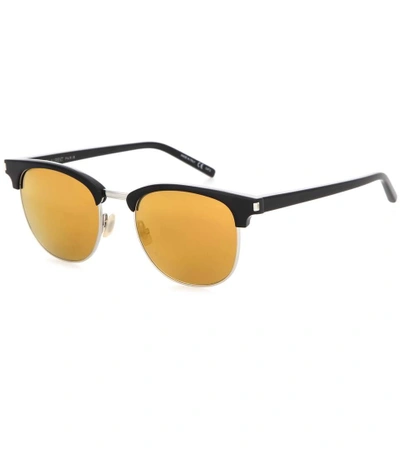 Shop Saint Laurent Sl 108 Surf 52 Mirrored Sunglasses In Llack