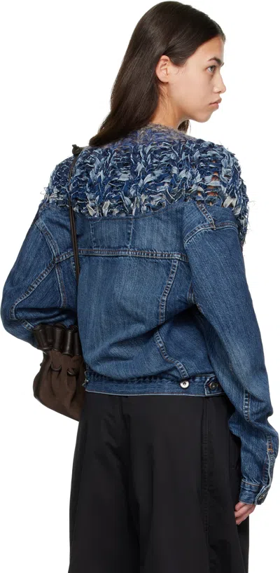 Bless Navy Nº65 Jeanscirclejacket Denim Jacket In Blue