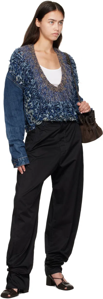 Bless Navy Nº65 Jeanscirclejacket Denim Jacket In Blue