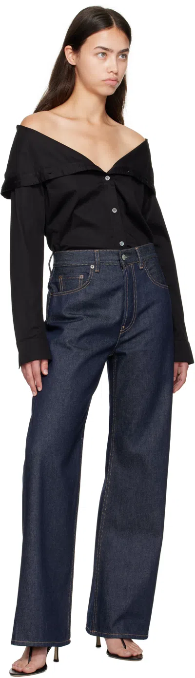 Acne Studios Navy Regular Fit 2021f Jeans In Blue