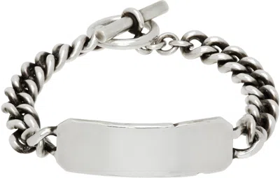 Ann Demeulemeester Kusta Quote Chain Bracelet In Metallic