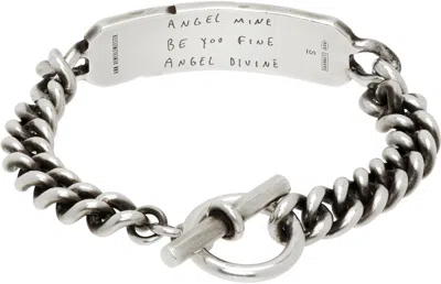 Ann Demeulemeester Kusta Quote Chain Bracelet In Metallic