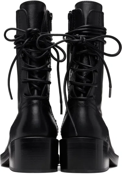 Ann Demeulemeester Woman Ankle Boots Black Size 7.5 Leather In Brown