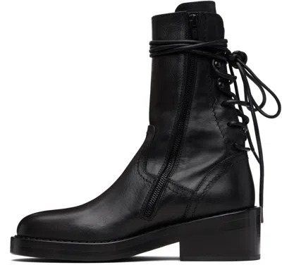 Ann Demeulemeester Woman Ankle Boots Black Size 7.5 Leather In Brown