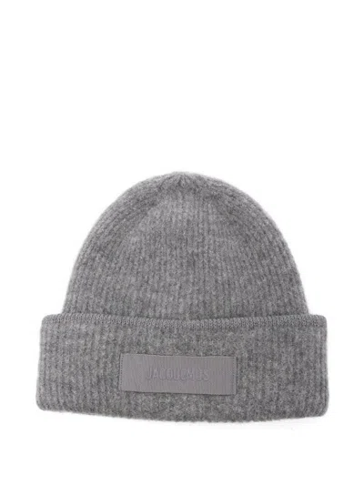 Jacquemus Le Bonnet Gros Grain Wool-blend Beanie In Gray
