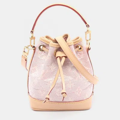 Pre-owned Louis Vuitton Nano Noe Pink Monogram Laminated Canvas Shoulder Handbag